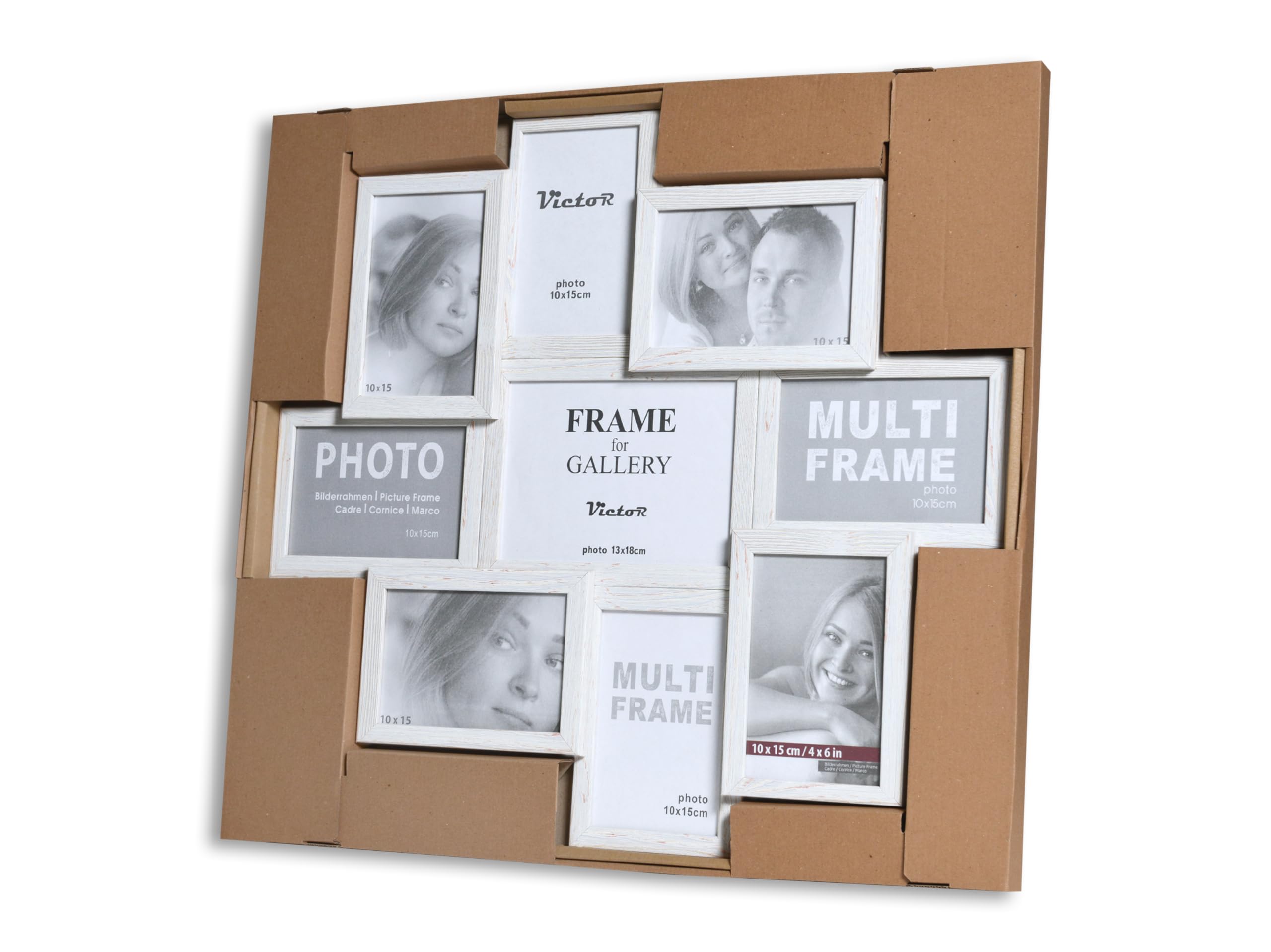 Victor Shabby cadre photo collage 9 photos 10x15 cm blanc