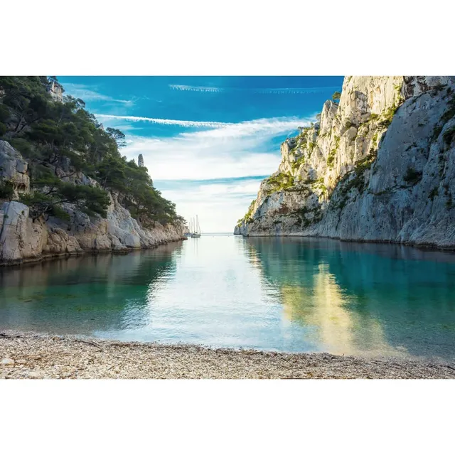 Ceanothe Calanque de Cassis tableau verre 65x97 cm brillant