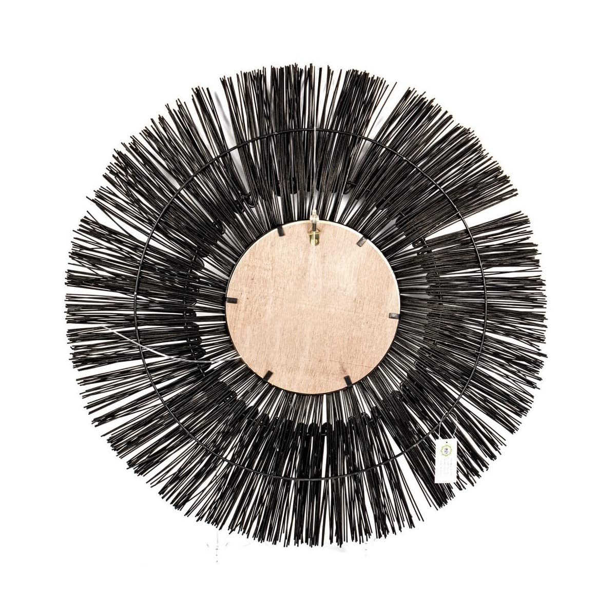 Brio Lodge miroir rond 76 cm bambou noir