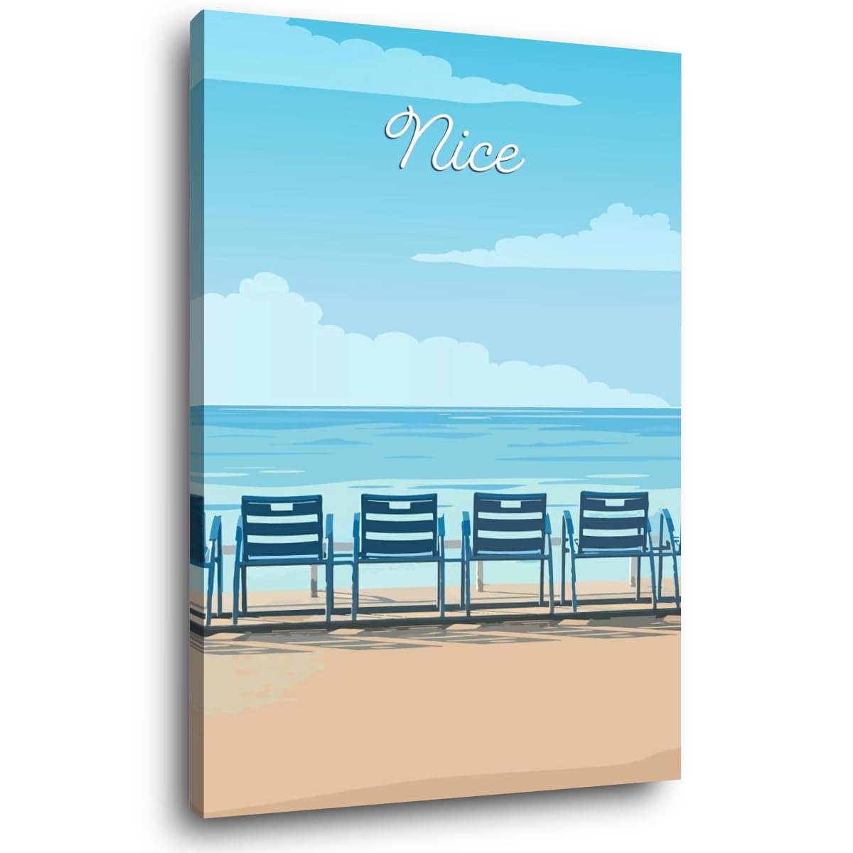 Ceanothe chaises Nice tableau toile 30x45 cm mat