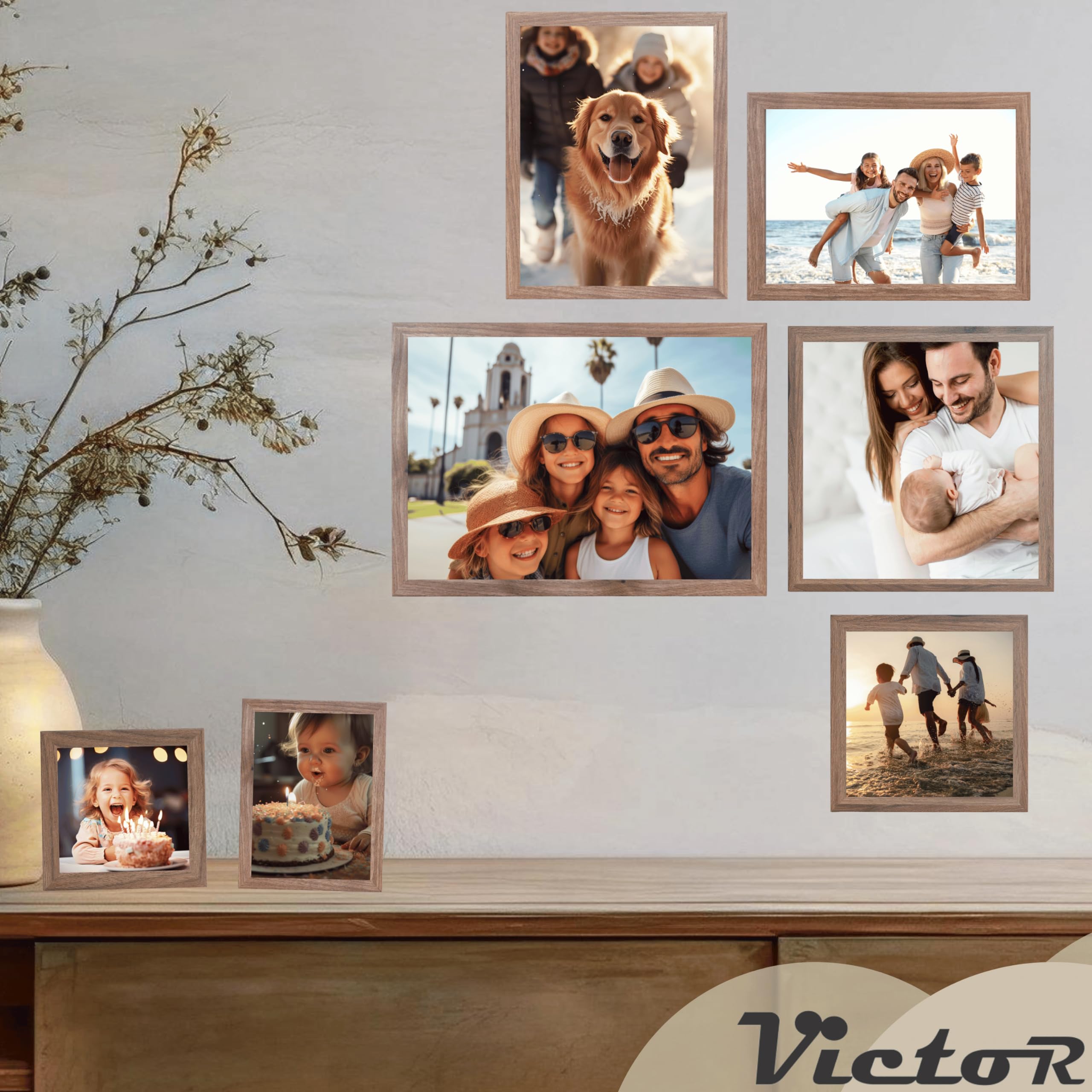 Victor Klee cadre photo 15x21 cm marron bois moderne