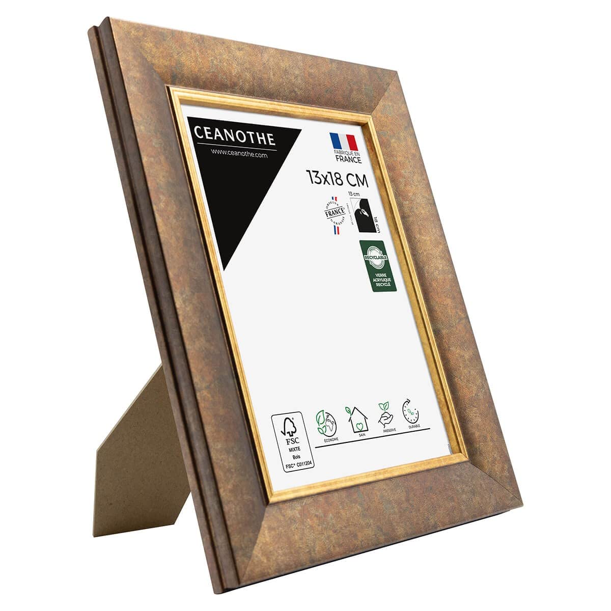 Ceanothe Brio cadre photo 13x18 cm filet or