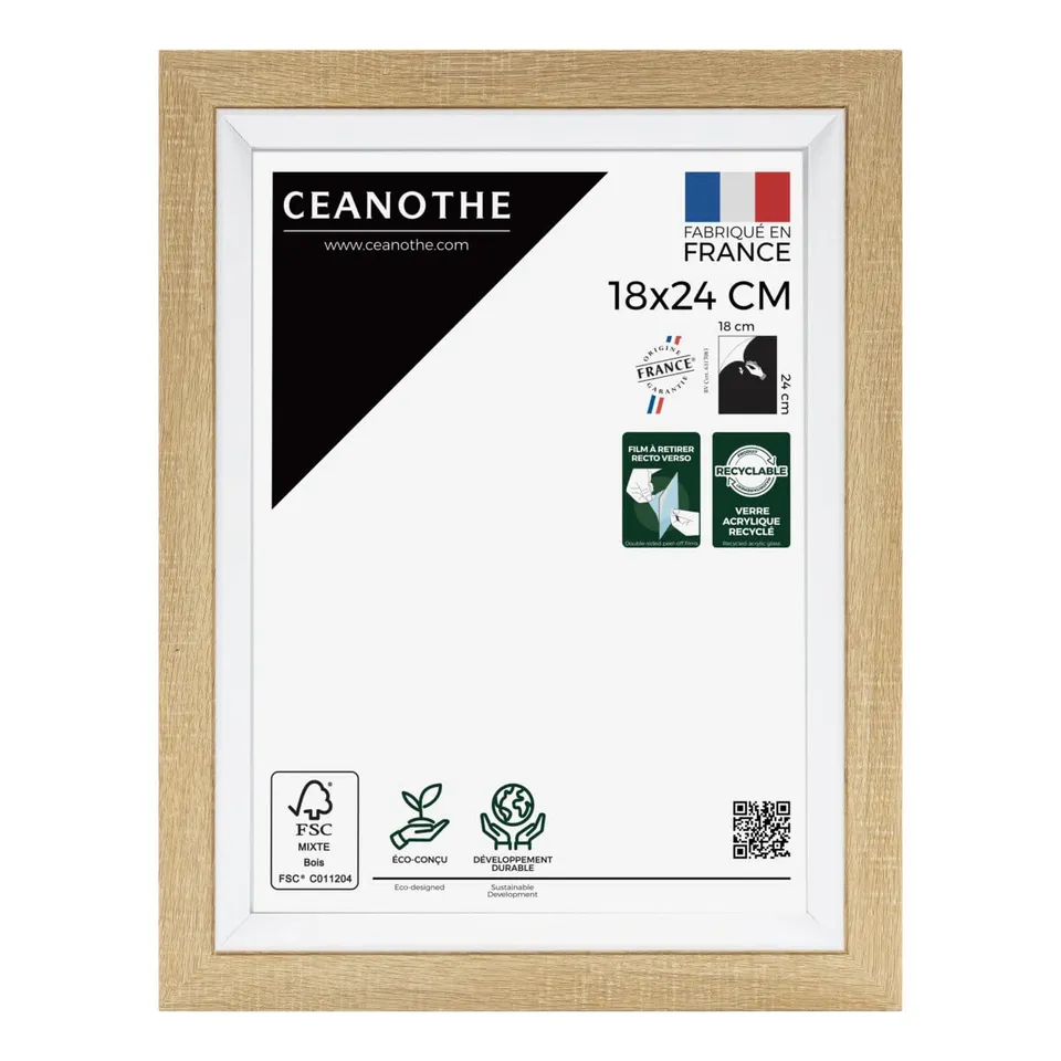 Ceanothe Actual 18x24 cm cadre photo brut et blanc incassable