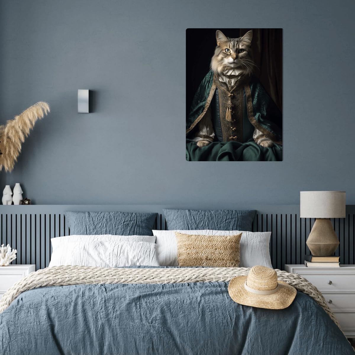 Ceanothe chat vintage tableau toile 45x65 cm HD