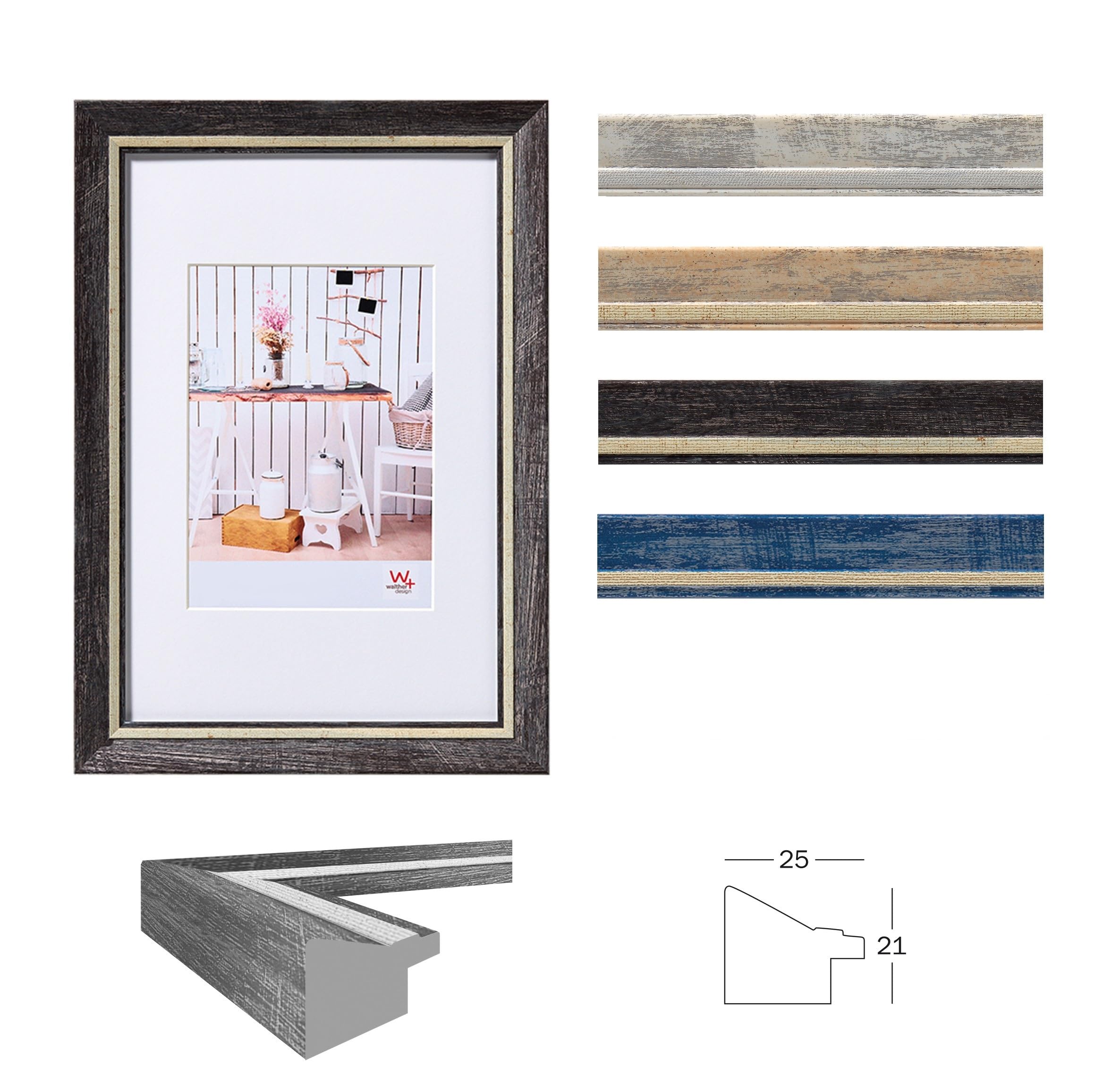 walther design Chalet EL030W cadre photo 20x30 cm blanc passe-partout