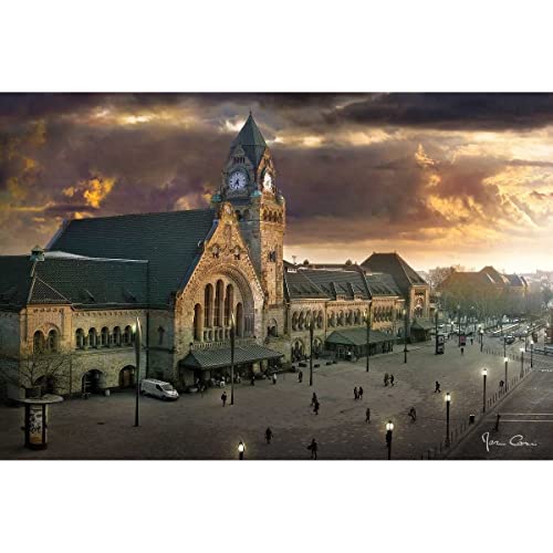 Ceanothe gare ferroviaire de Metz tableau toile 45x65 cm mat