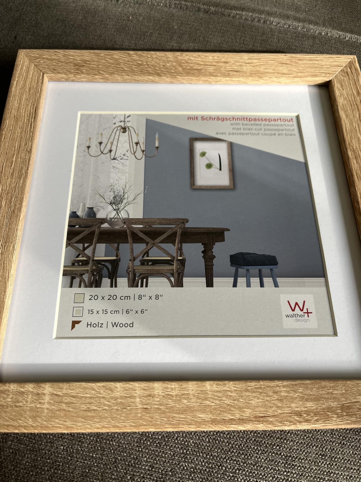 walther design Fiorito EF220P cadre photo bois chêne foncé 20x20