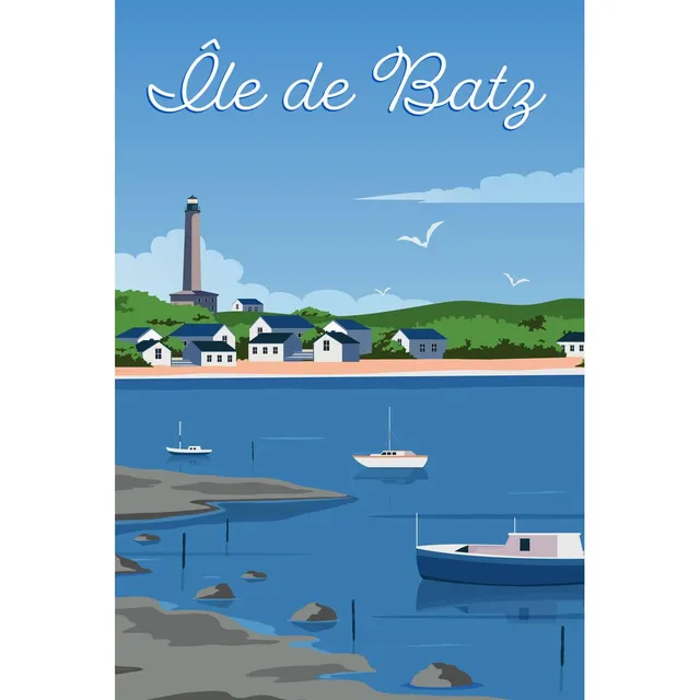 Ceanothe Art de nos régions Île de Batz tableau toile 30x45 cm Bretagne