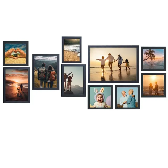 Victor Klee set 10 cadres photo noir bois multi-formats