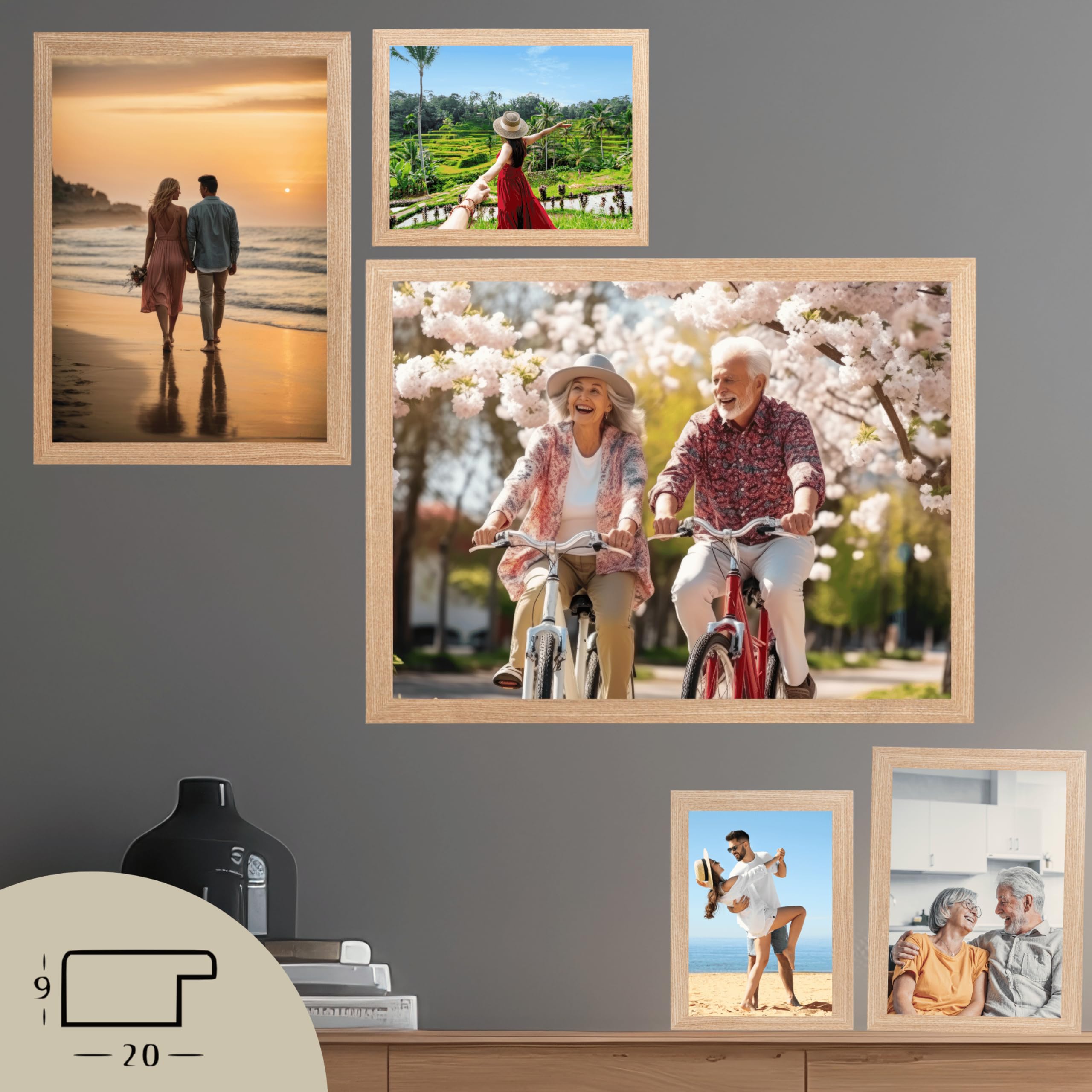 Victor Dix cadre photo beige bois 40x60 cm A2