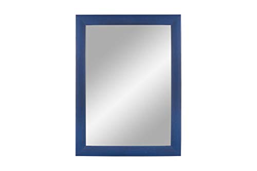 FRAMO Trend 35 miroir mural 30 x 30 cm bleu foncé cadre bois