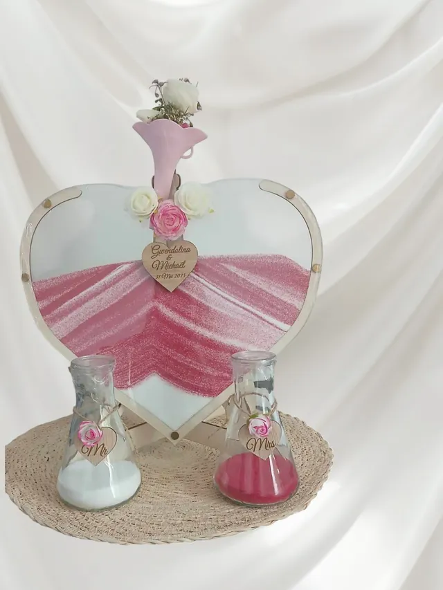 Creat’Angel cérémonie du sable kit mariage verre cœur