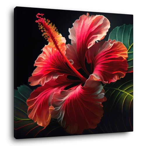 Ceanothe Hibiscus tableau toile 45x45 cm mat