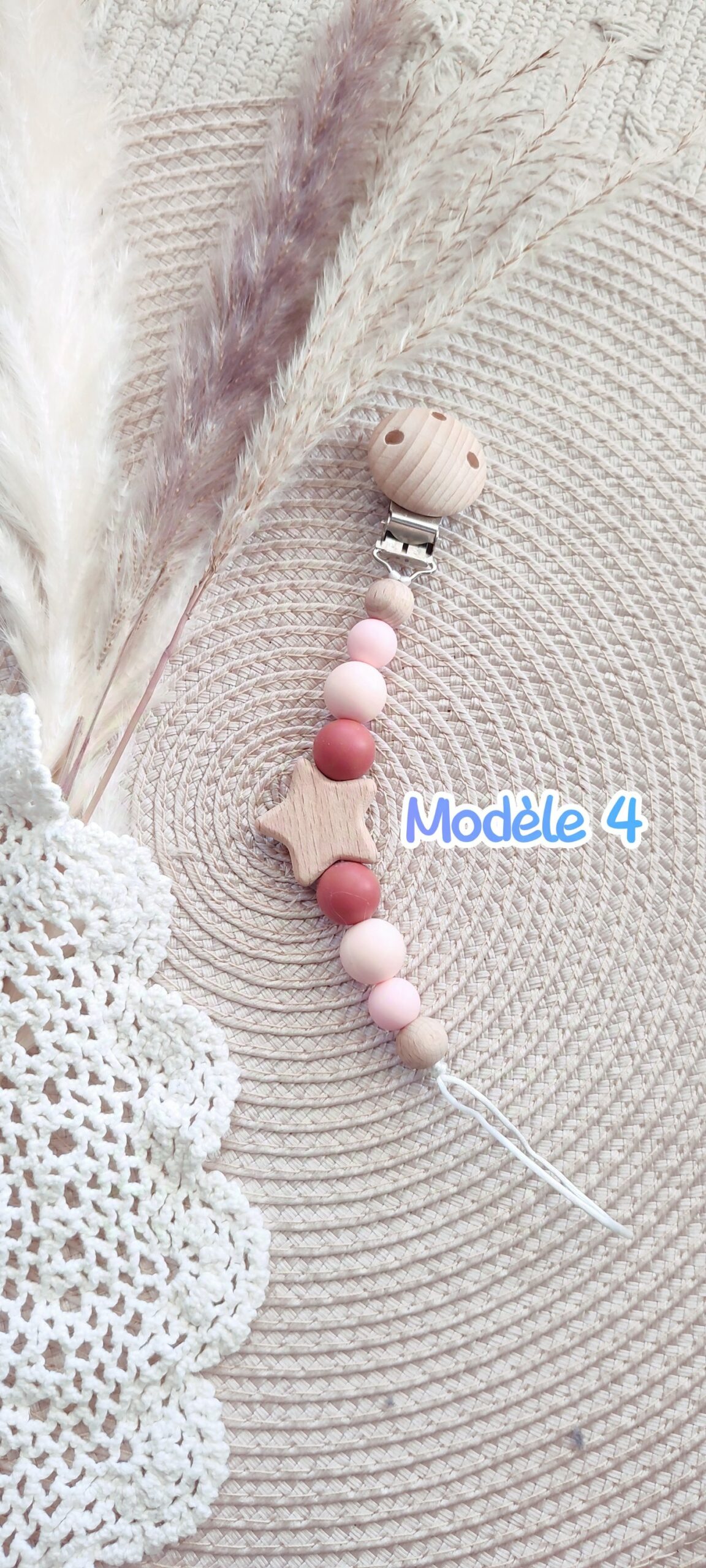 Creat’Angel Attache Sucette Étoile Bois Personnalisée 25cm