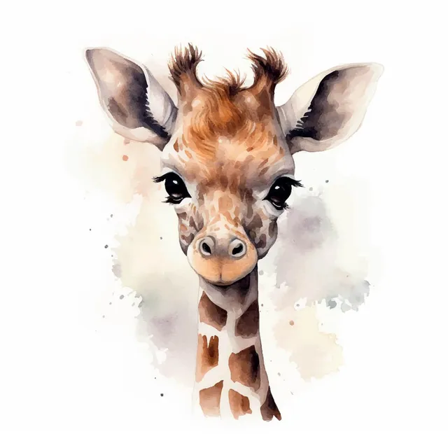 Ceanothe Girafon Enfant tableau sur toile 30x30 cm chambre bébé