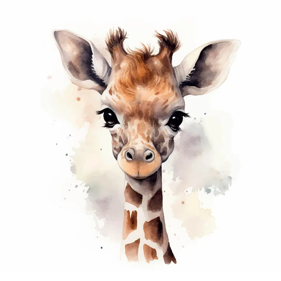 Ceanothe Girafon Enfant tableau sur toile 30x30 cm chambre bébé