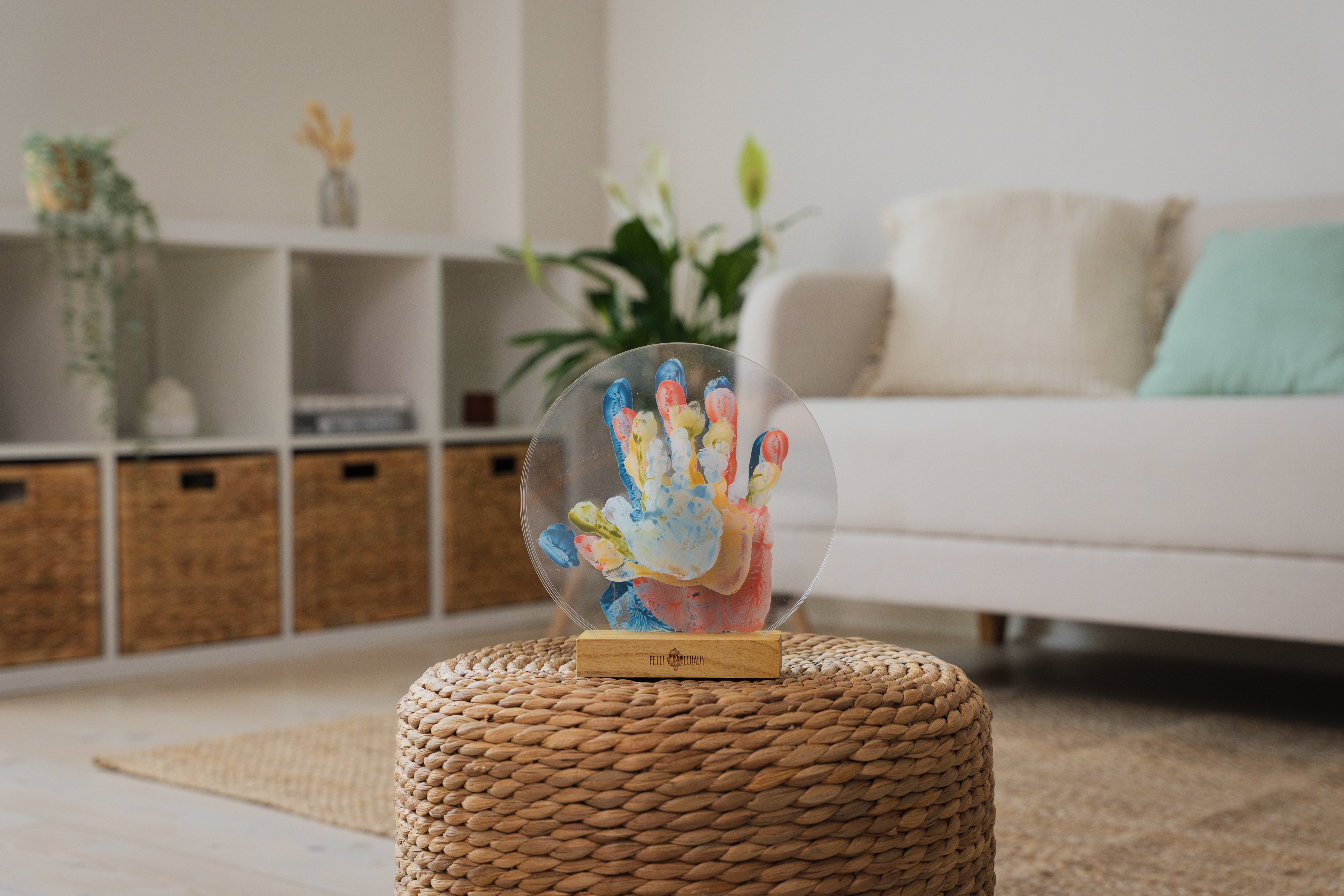 Petit Artichaut Family Colors tableau empreintes 5 panneaux