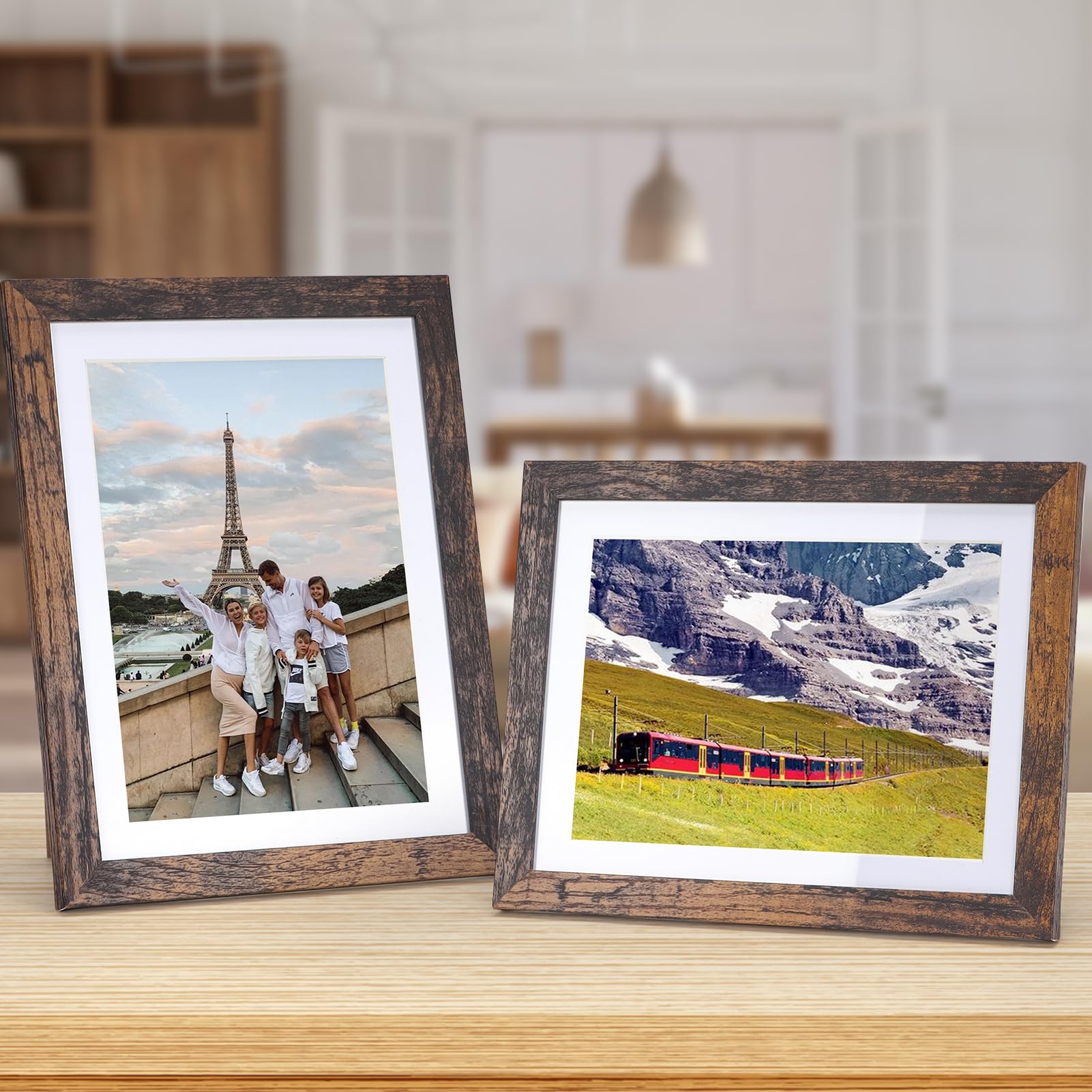 EYMPEU lot 15 cadres photo MDF marron 15,2x20,3 cm passe-partout