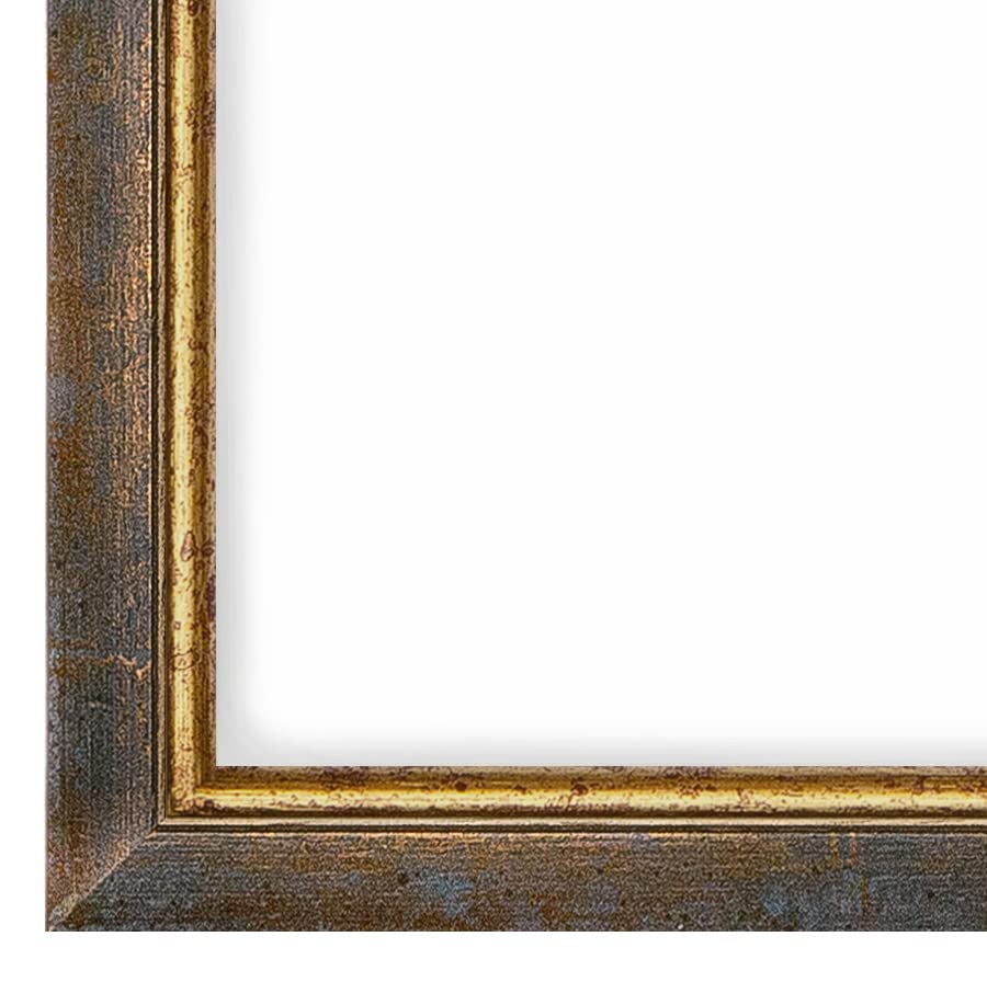FRAMO N°063 cadre photo baroque 12x17 cm bleu doré