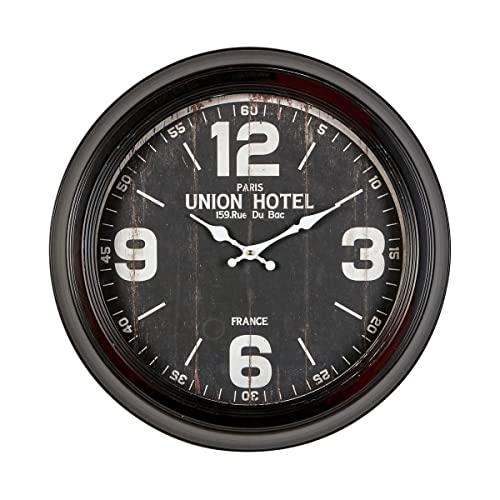 Ceanothe Emotion horloge murale vintage 47 cm noir et blanc