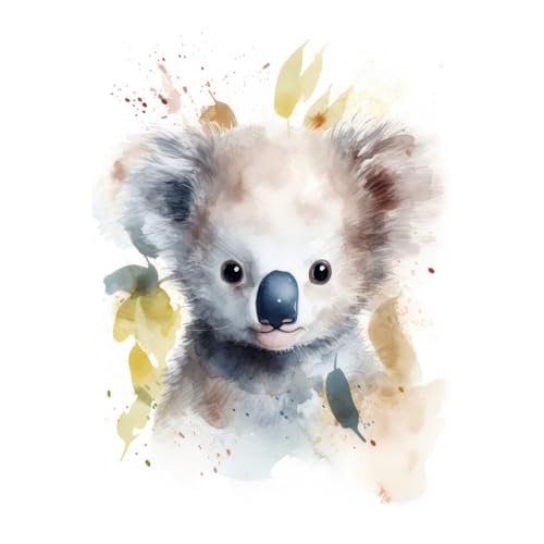 Ceanothe Koala aquarelle tableau toile 30x45 cm enfant