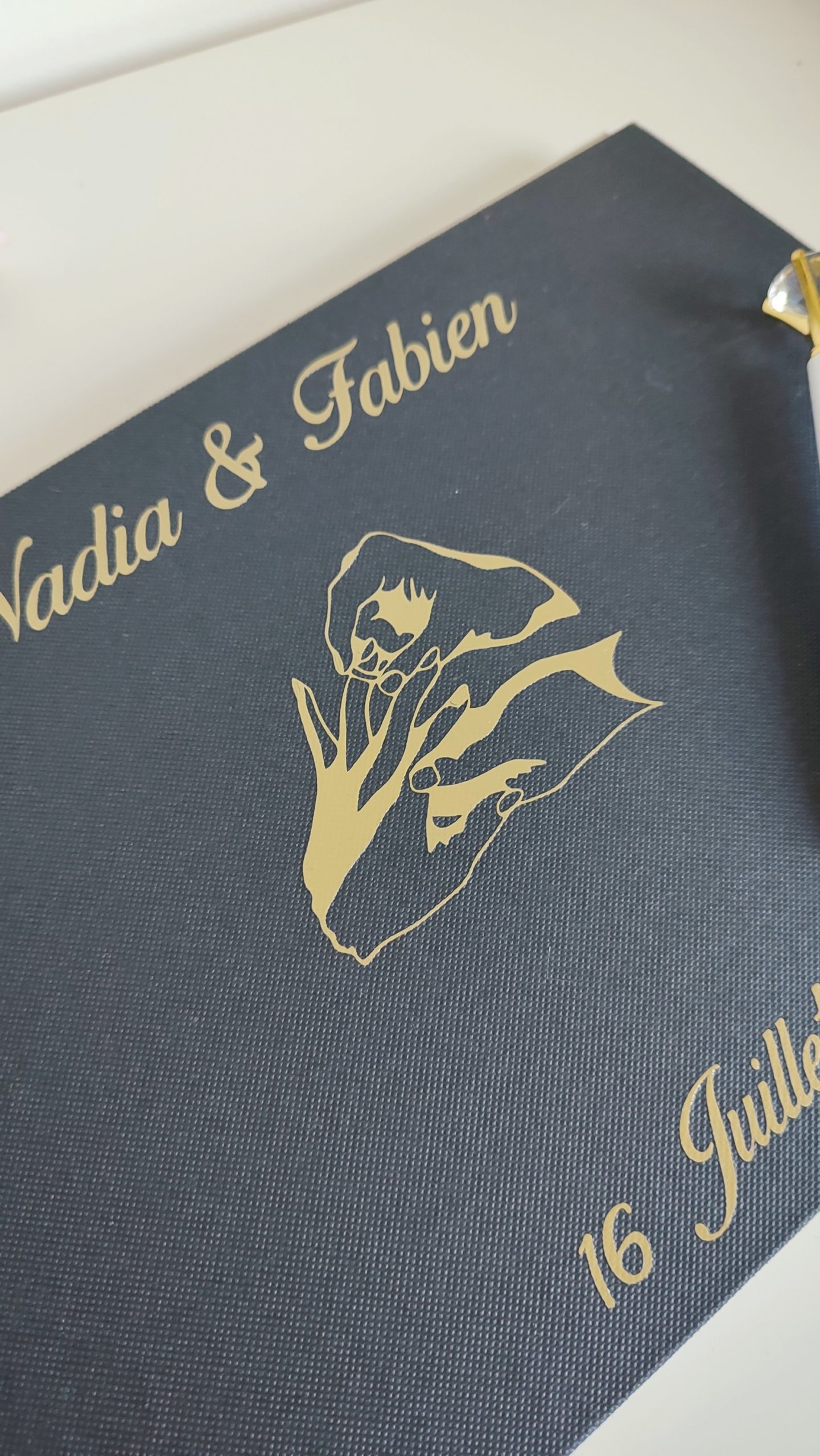 Creat'Angel livre d'or mariage tissu noir 20 pages