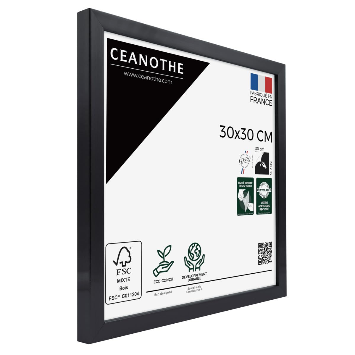 Ceanothe Precious cadre photo gris 30x30 cm incassable