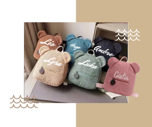 Creat’Angel Ourson sac à dos peluche 28 cm