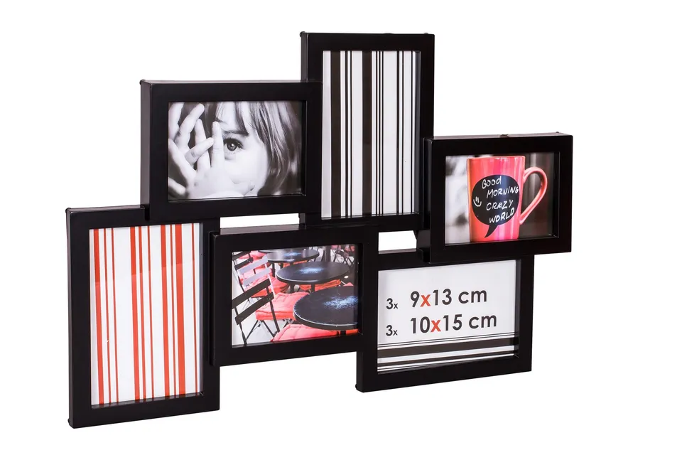 Ceanothe Détroit 34436 cadre photo multi-vues noir 10x15 cm