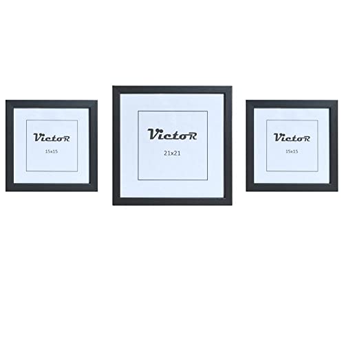 Victor Klee set 3 cadres photo noir bois 15x15 21x21 cm