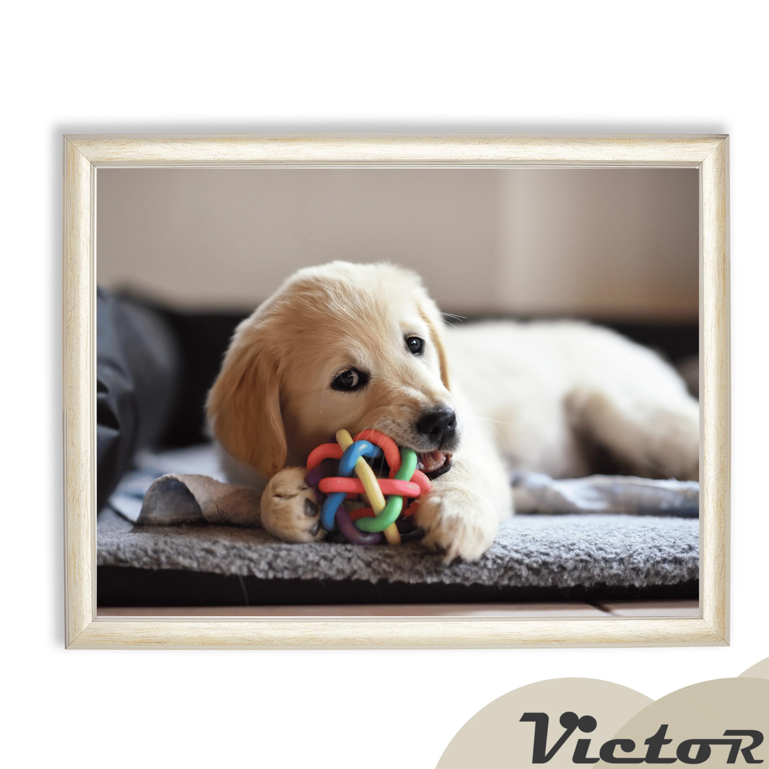 Victor Monet cadre photo 30x40 cm or beige art déco