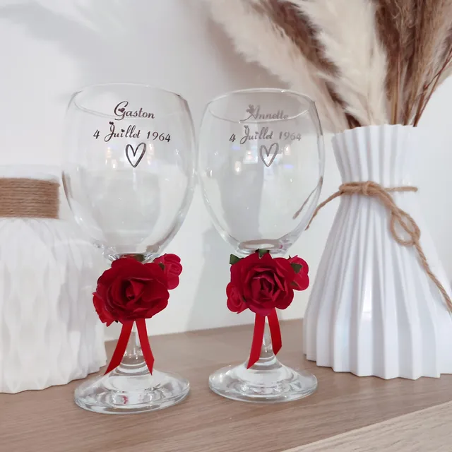 Creat’Angel Verres mariage personnalisés 37 cl lot 2