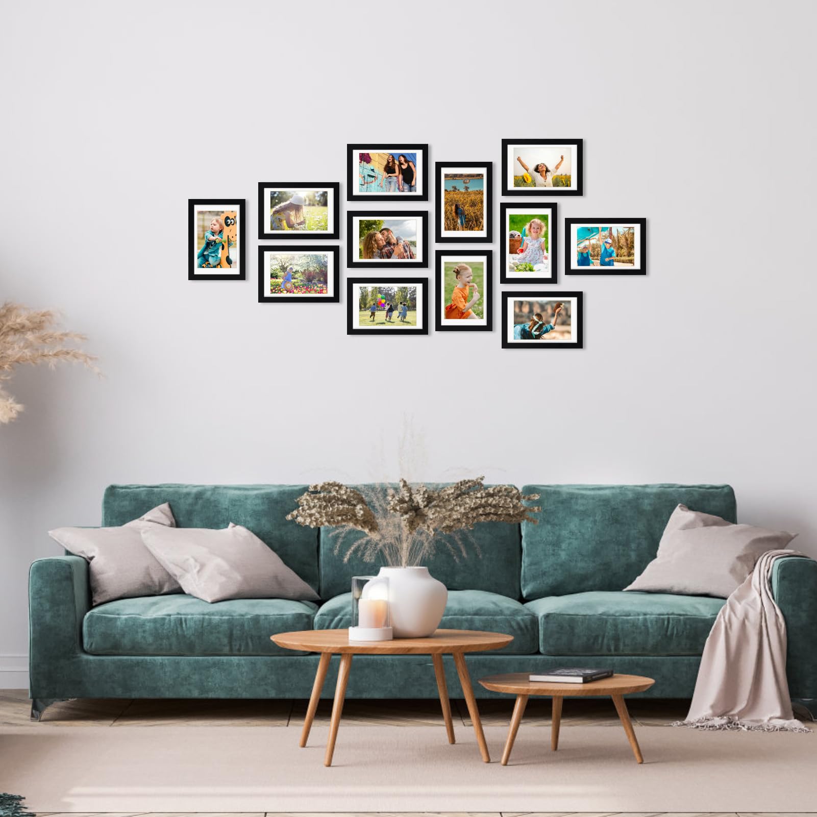 EYMPEU cadre photo noir 10x15 cm PVC passe-partout double format