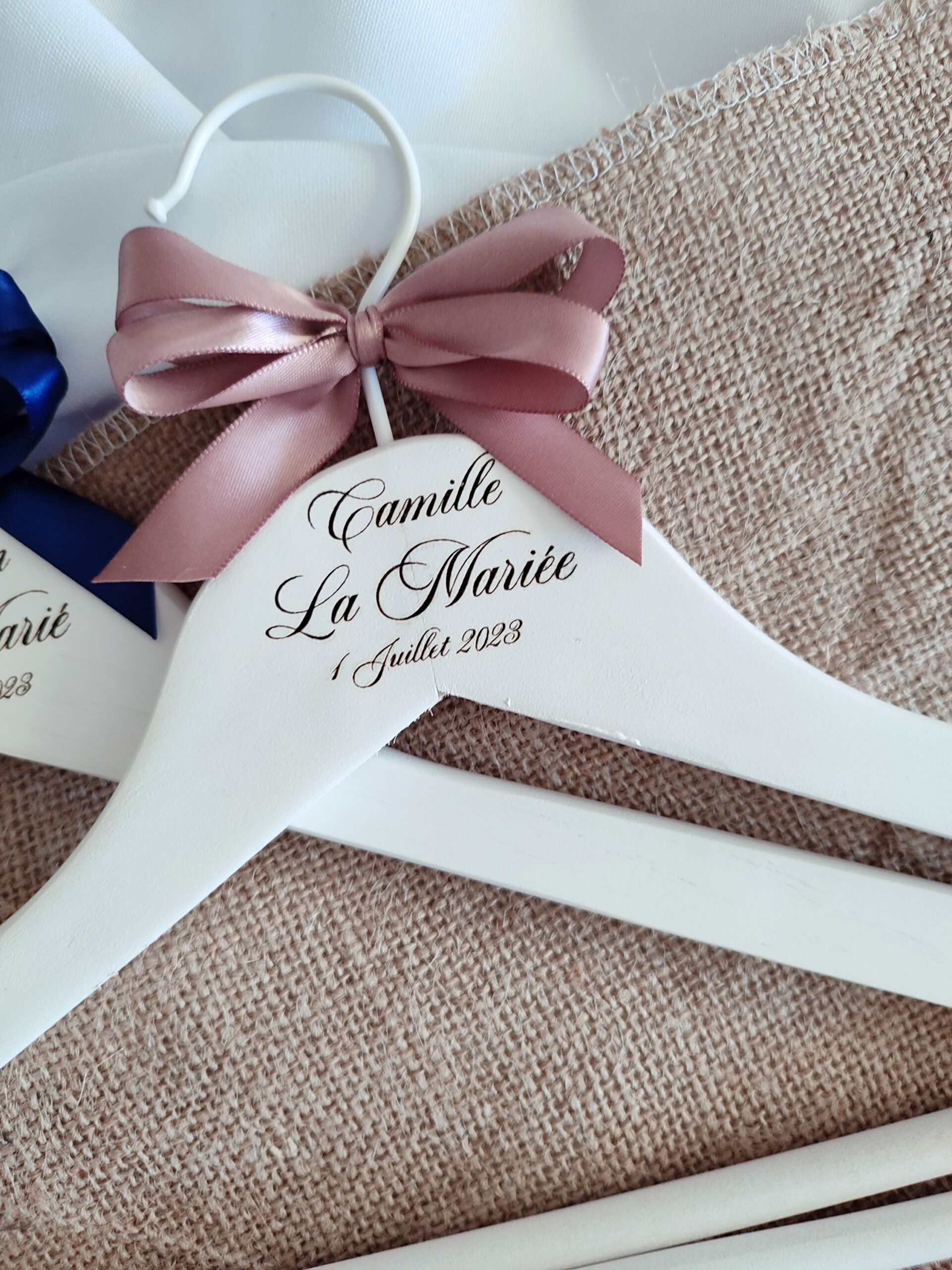 Creat'Angel Duo Cintres Personnalisés cintre bois lot 2 mariage