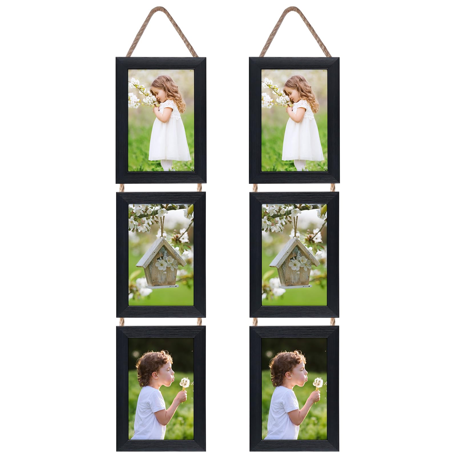 EYMPEU Corde Suspendu cadre pêle-mêle gris 10x15 cm 6 photos