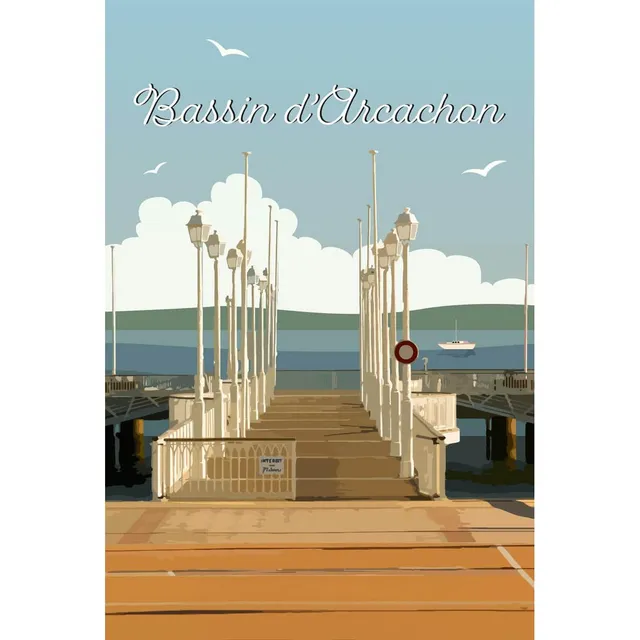 Ceanothe Art de nos régions Bassin d'Arcachon tableau toile 30x45 cm