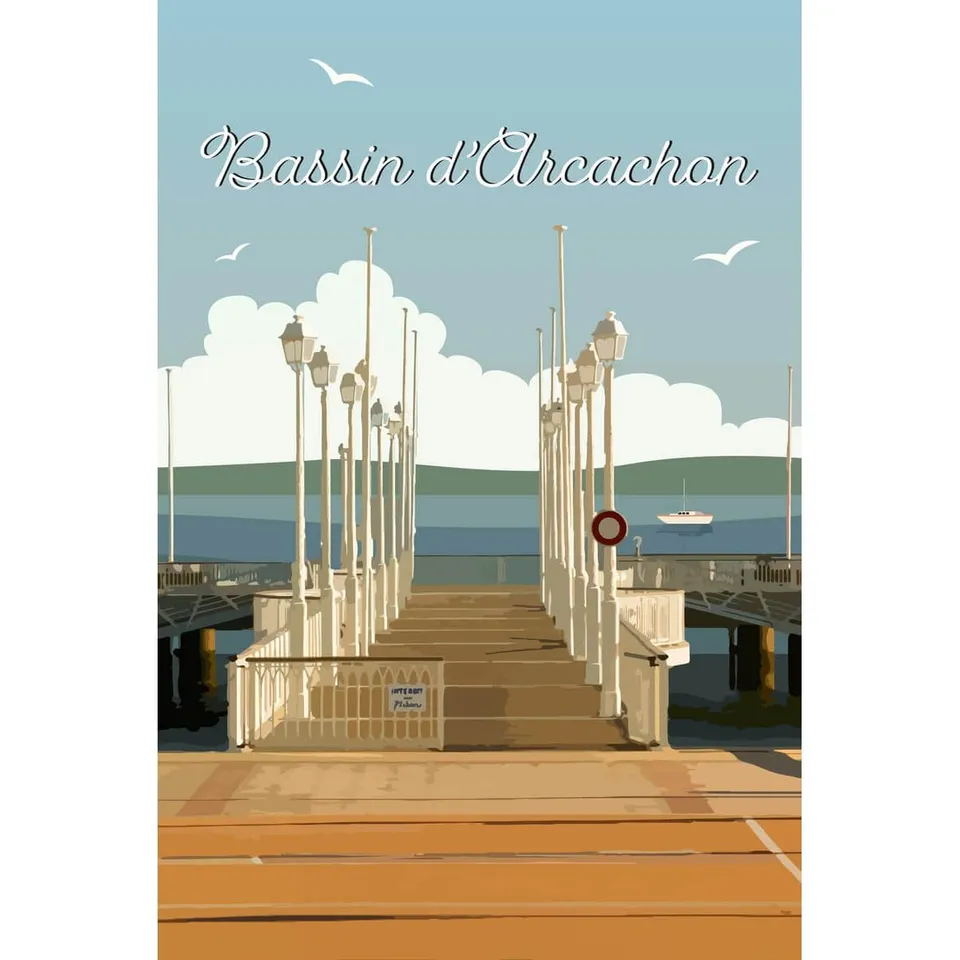Ceanothe Art de nos régions Bassin d'Arcachon tableau toile 30x45 cm