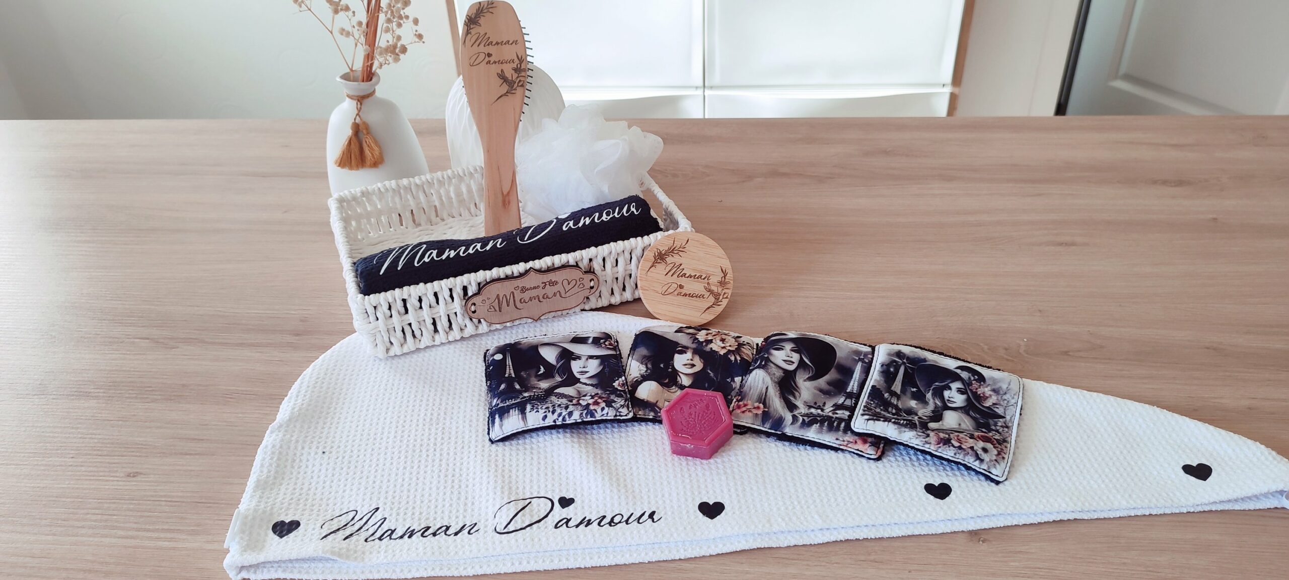 Creat’Angel Corbeille Soins Beauté coffret noir et blanc