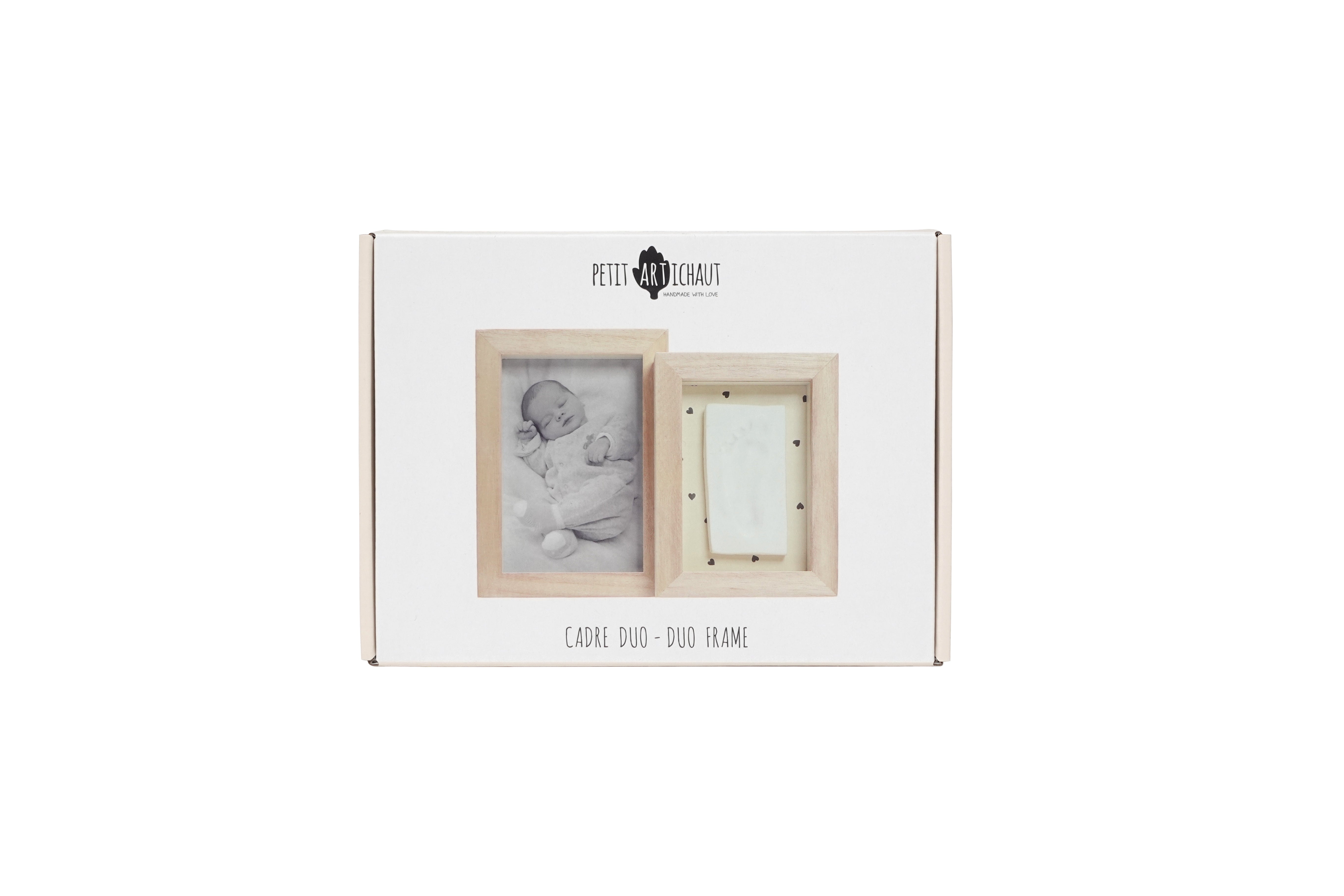 Petit Artichaut Duo Frame Pretty Hearts cadre photo beige