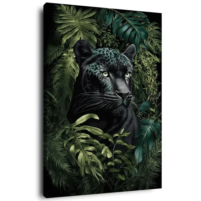 Ceanothe tableau toile panthère noire 45x65 cm salon