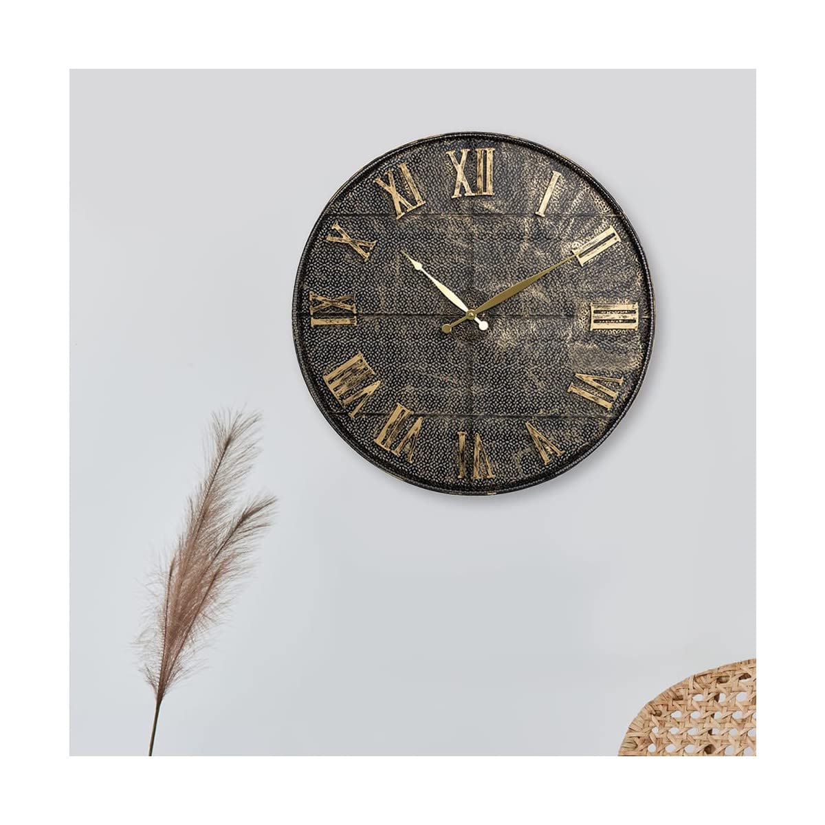Ceanothe Emotion British horloge 60 cm métal noir