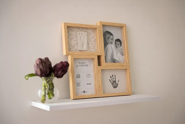 Petit Artichaut Puzzle Frame Ivy Grey cadre naissance mixte