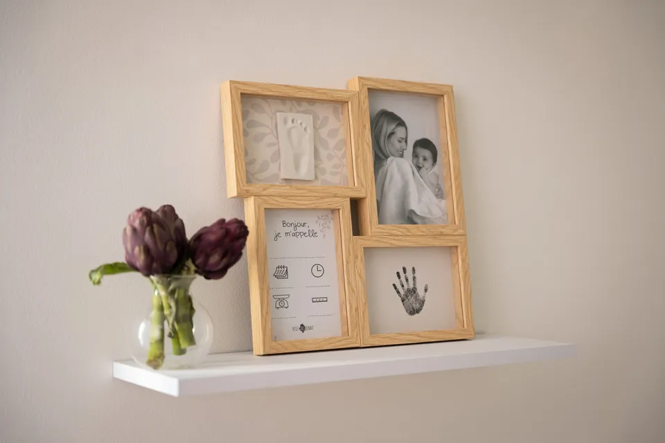 Petit Artichaut Puzzle Frame Ivy Grey cadre naissance mixte