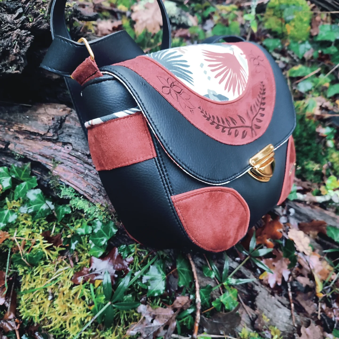 Creat’Angel sac Katia XL simili orange bandoulière