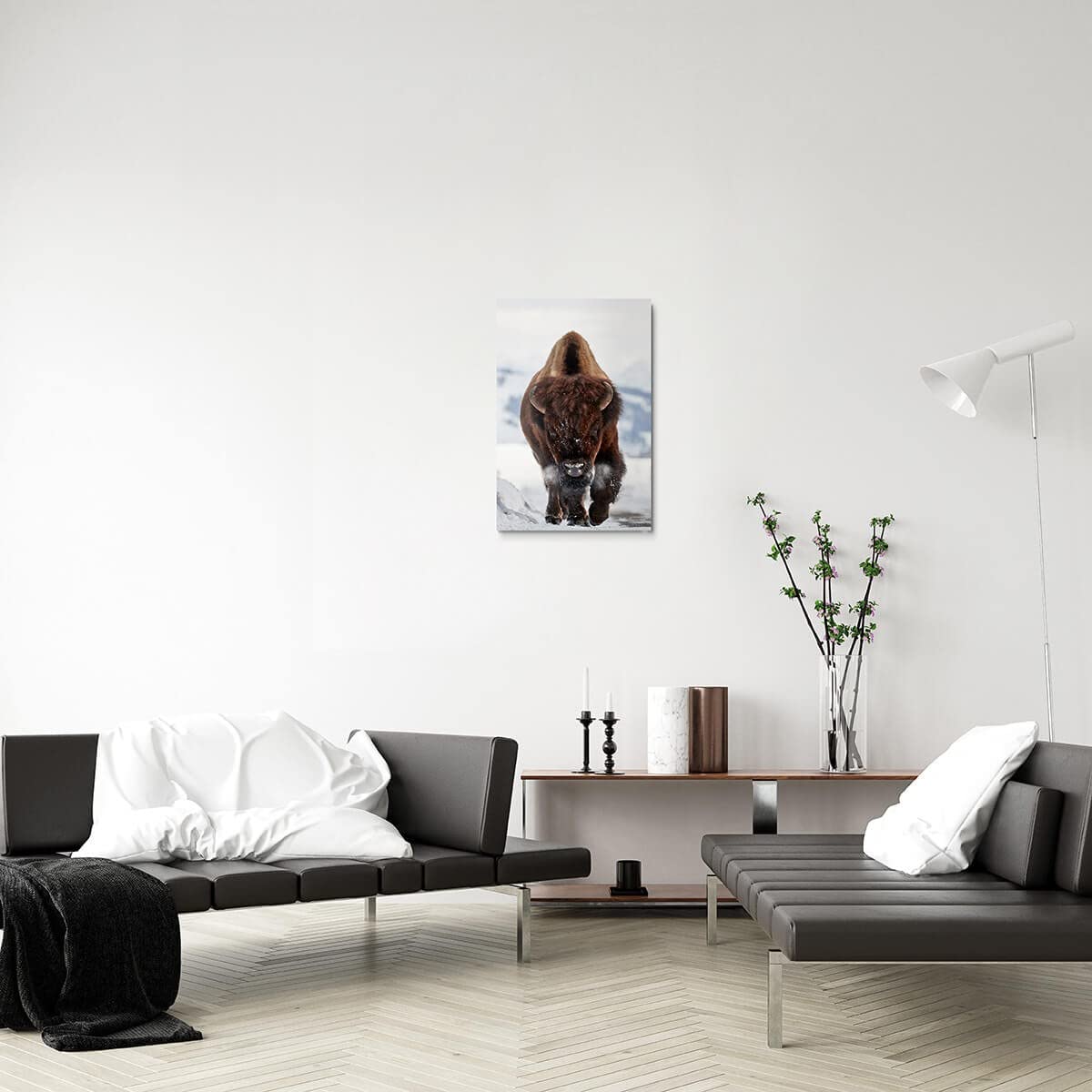 Ceanothe Bison tableau toile 45x65 cm mate nature