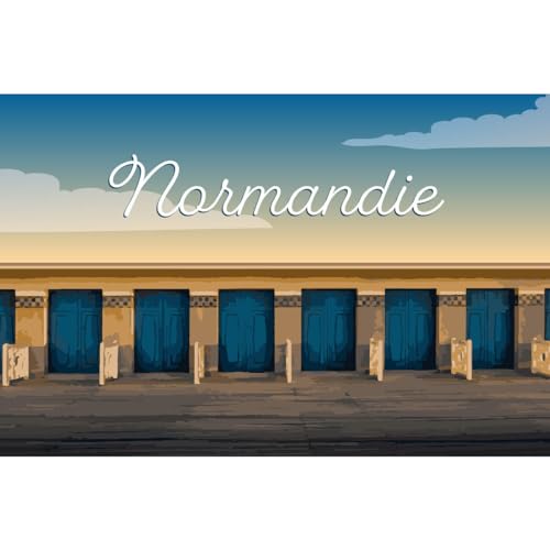 Ceanothe Art de nos régions Cabines Normandie tableau toile 30x45 cm