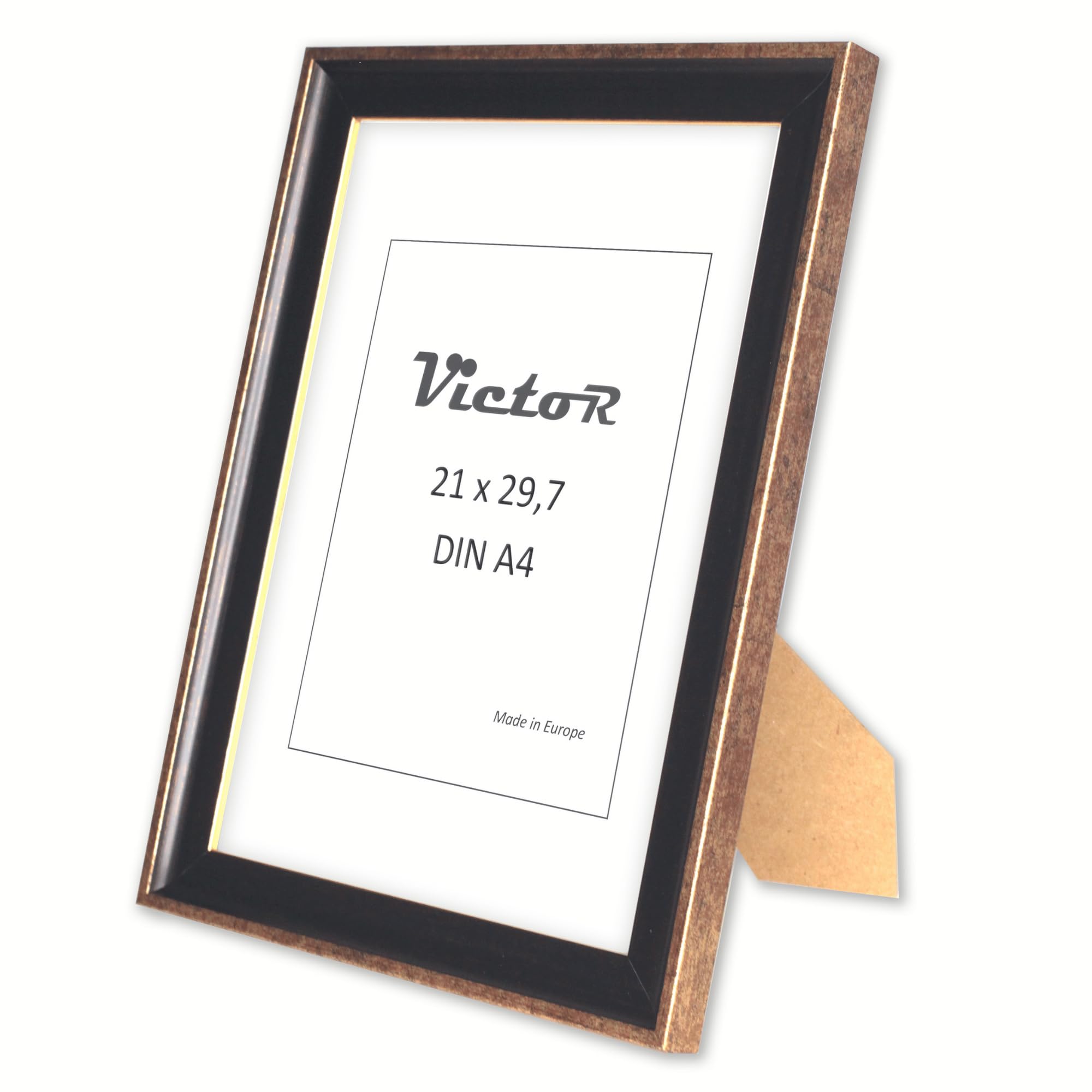 Victor Pablo cadre photo A4 21x30 cm noir or vintage