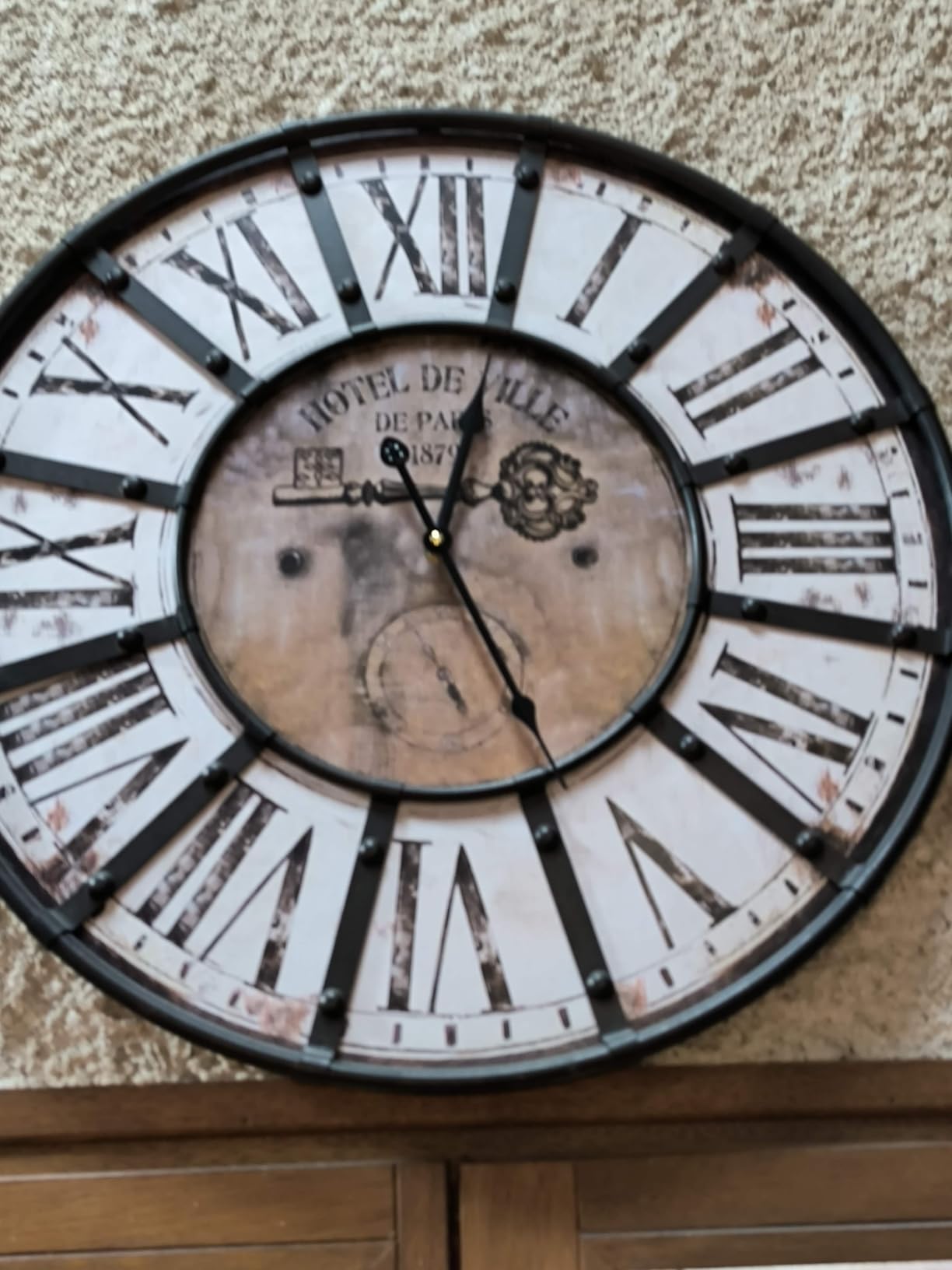 Ceanothe Emotion horloge murale 60 cm marron silencieuse