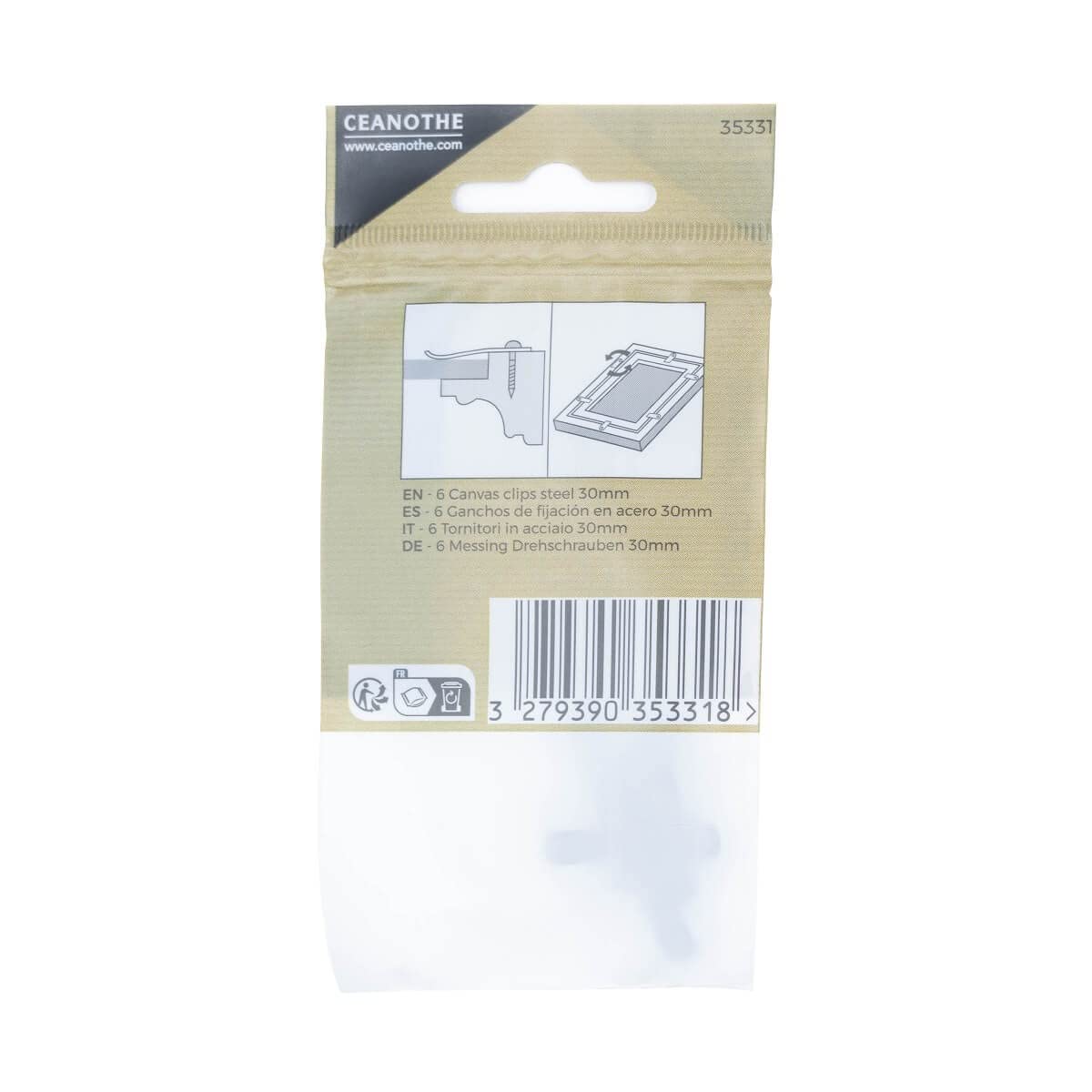 Ceanothe tournettes à visser acier 30 mm lot de 6