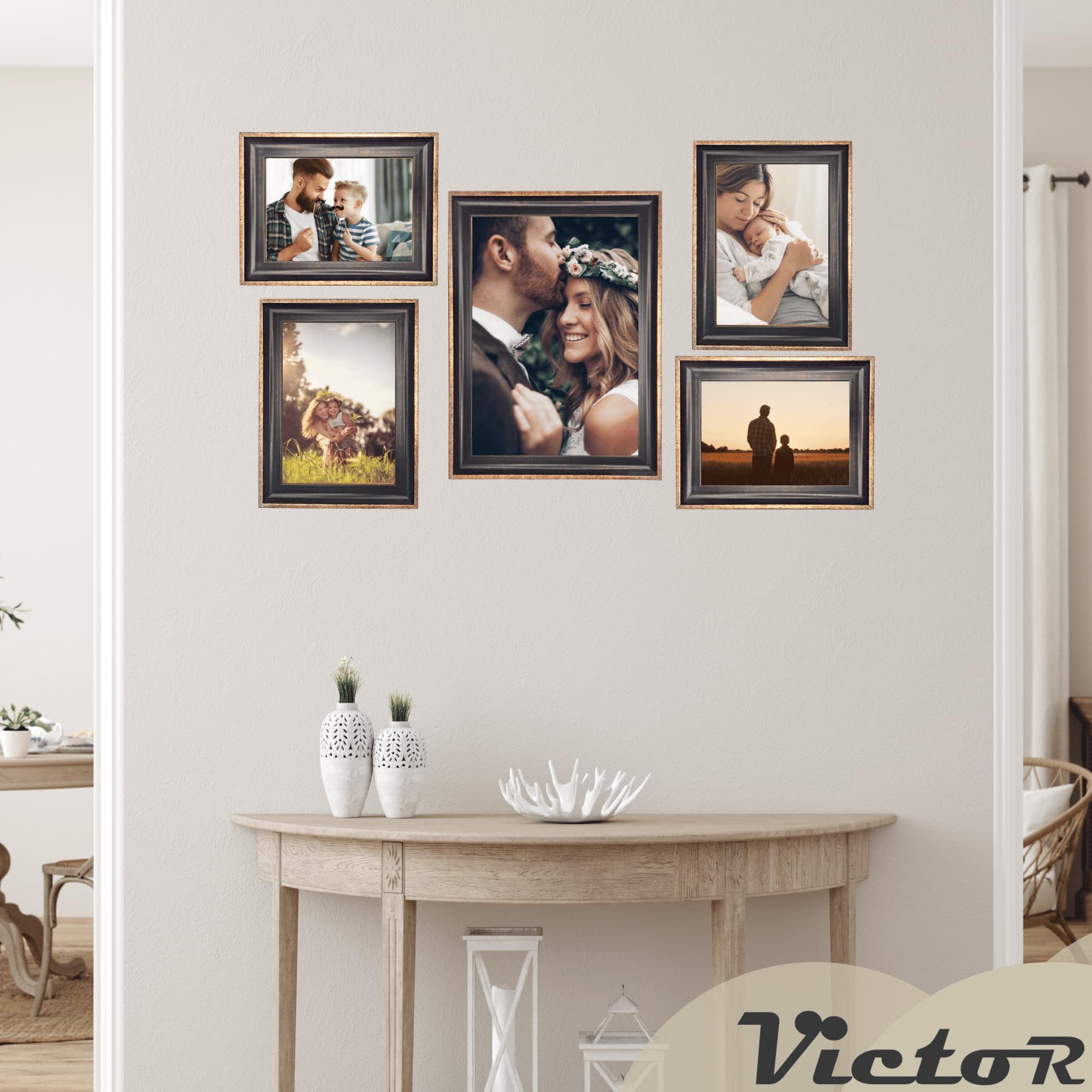 Victor Pablo cadre photo A4 21x30 cm noir or vintage